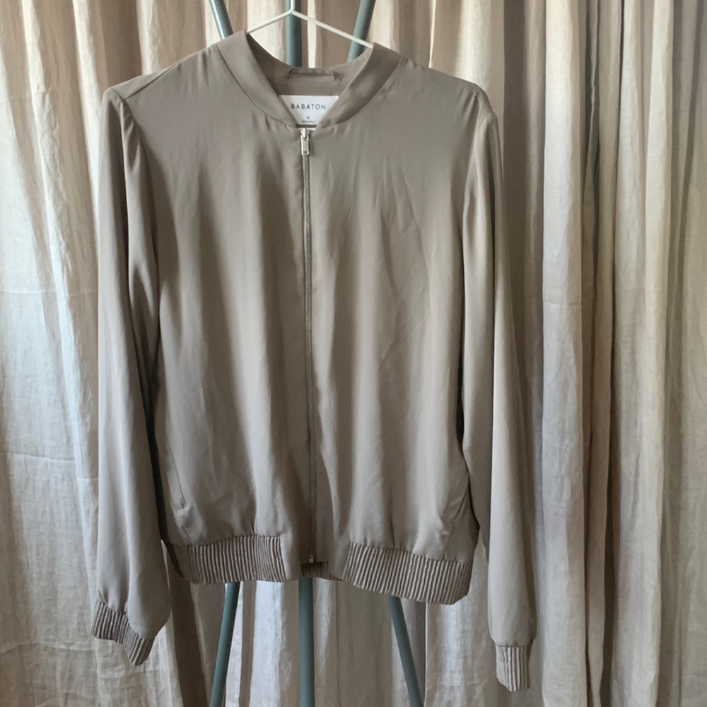 Babaton Taupe Bomber Jacket - Women's Lightweight Zip Jacket